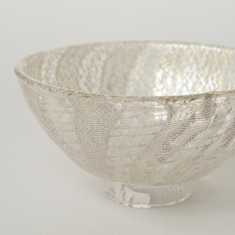 「HP14 小西潮 嶋台 銀茶盌 / KONISHI Ushio  Chawan, Glass with Silver decoration」の写真　その8