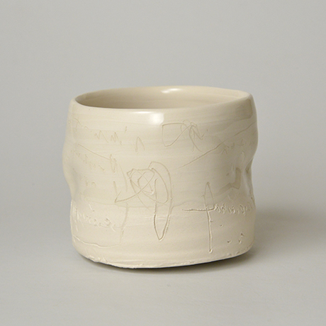 「HP2 内田鋼一 硝子釉線刻文茶碗 / UCHIDA Koichi  Chawan, Glass glaze with carving pattern」の写真　その2