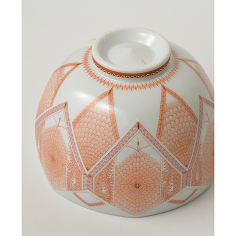 「HP29 見附正康 赤絵細描華紋茶碗 / MITSUKE Masayasu  Chawan, Overglaze red, Flower pattern」の写真　その4