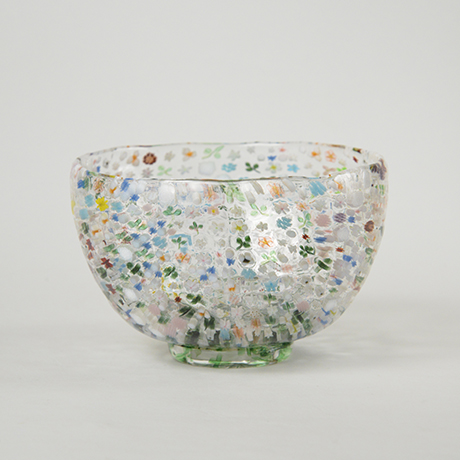 「HP3  江波冨士子 茶碗 花の庭 / ENAMI Fujiko  Chawan, Glass, ‘Flower garden’」の写真　その2