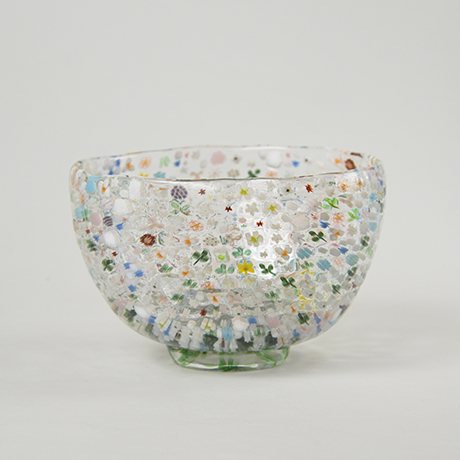 「HP3  江波冨士子 茶碗 花の庭 / ENAMI Fujiko  Chawan, Glass, ‘Flower garden’」の写真　その3