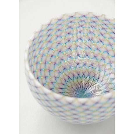 「HP4 江波冨士子 茶碗 七色の空 / ENAMI Fujiko  Chawan, Glass, ‘Seven color sky’」の写真　その5