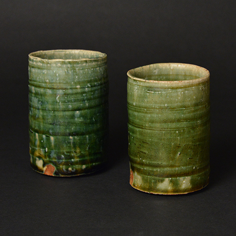 「No.29　オリベ湯呑 ( 一対) / A pair of Yunomi, Oribe」の写真　その1