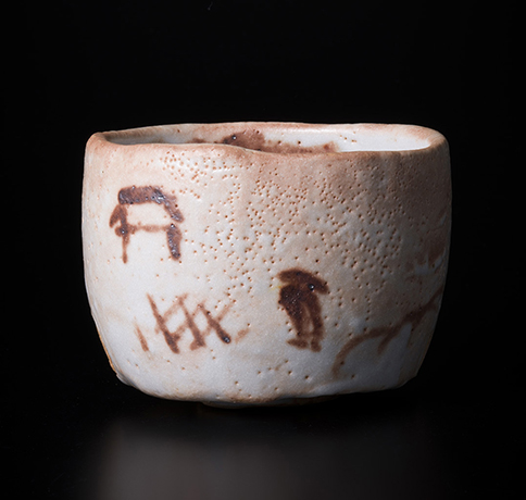 「No.123　志野　（旅の人）　／　Chawan, Shino, a Traveler motif」の写真　その1