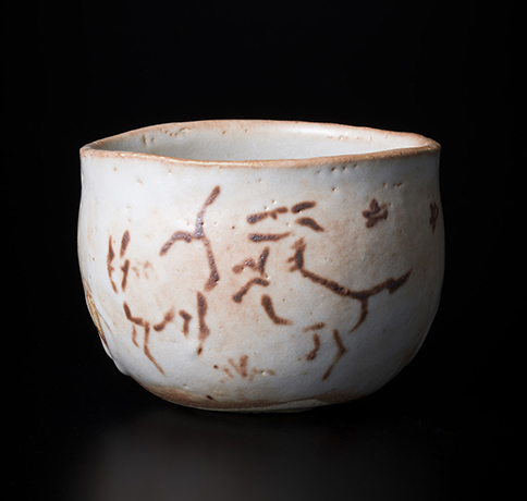 「No.141　志野　（春馬）　／　Chawan, Shino, A horse in Spring design」の写真　その1