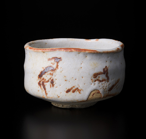 「No.110　志野　（鷺の絵）　／　Chawan, Shino, Bird design」の写真　その1