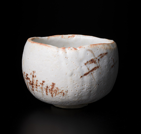 「No.69　志野　銘：松原鶴　／　Chawan, Shino, “Matsubara Zuru”」の写真　その1