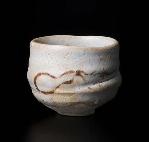 「No.55　志野　銘：瓢箪なまづ　／　Chawan, Shino, “Hyotan Namazu”」の写真　その1