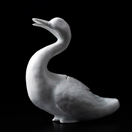 青白磁水鳥香炉