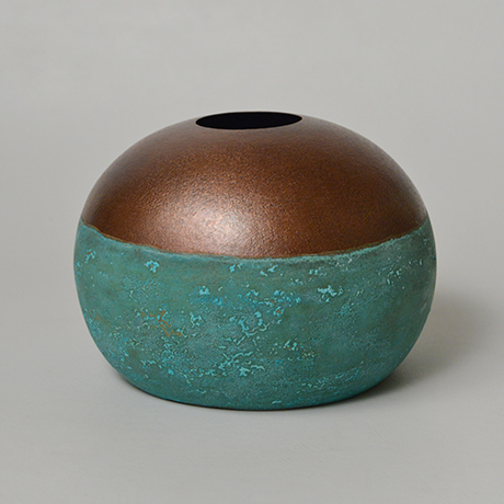 「No. DM6　銅緑青丸 / Artwork, Cut sphere, Verdigris copper」の写真　その3