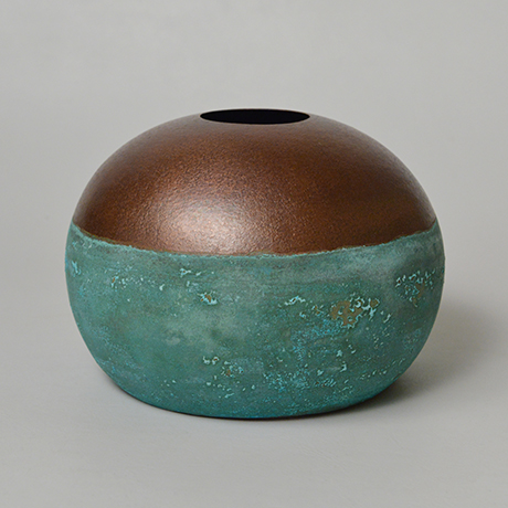 「No. DM6　銅緑青丸 / Artwork, Cut sphere, Verdigris copper」の写真　その4