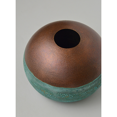 「No. DM6　銅緑青丸 / Artwork, Cut sphere, Verdigris copper」の写真　その5