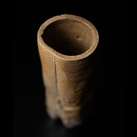 「No.18 黄瀬戸竹花入 / Bamboo shaped flower vase, ki-Seto (yellow Seto) style」の写真　その3