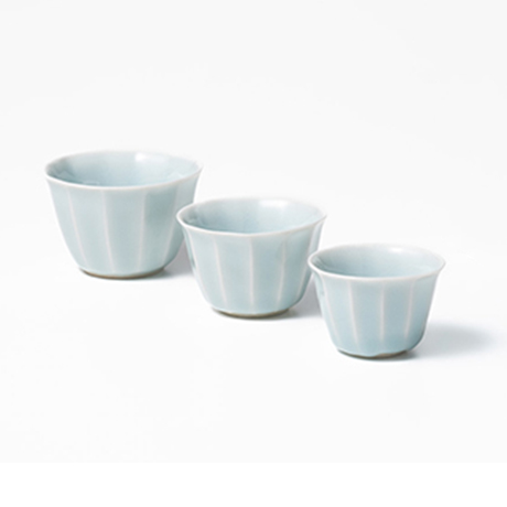 「No.23　青白磁入子盃 / Nesting sake cup, Bluish-white porcelain　」の写真　その1