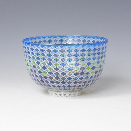 「No.2 ブルーアーガイル / Tea bowl, Glass, “Blue Argyle”」の写真　その2