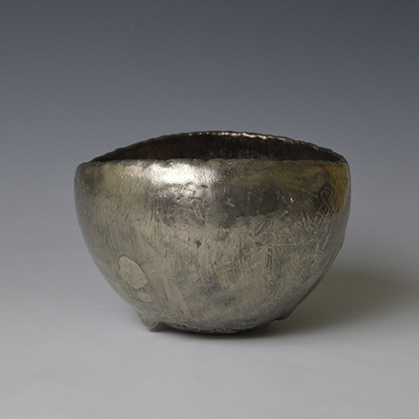 白金彩線刻茶盌