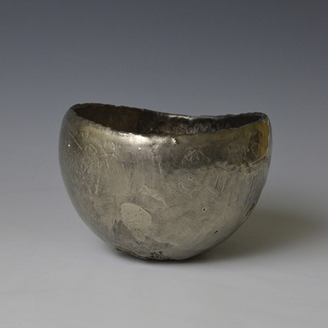 白金彩線刻茶盌