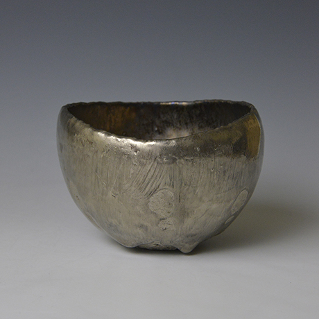 白金彩線刻茶盌