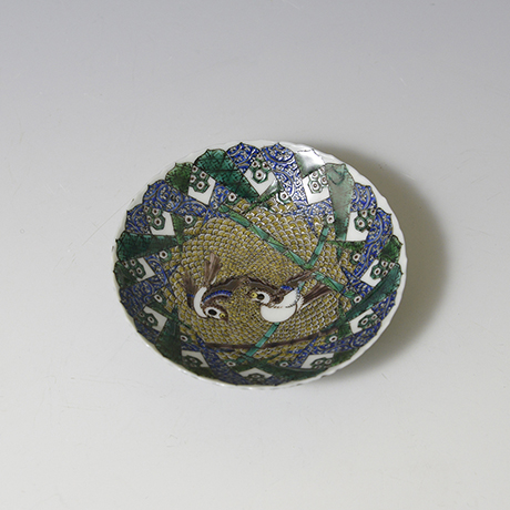 色絵細密雀図盃