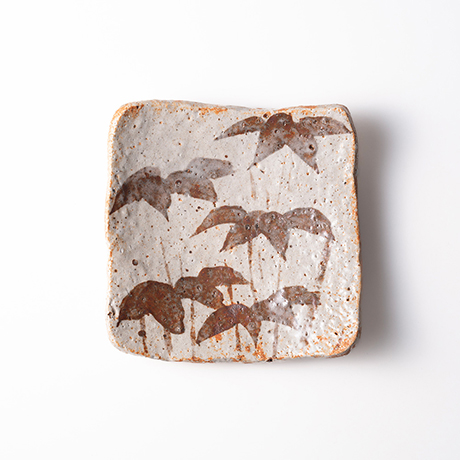 志埜笹絵四方鉢